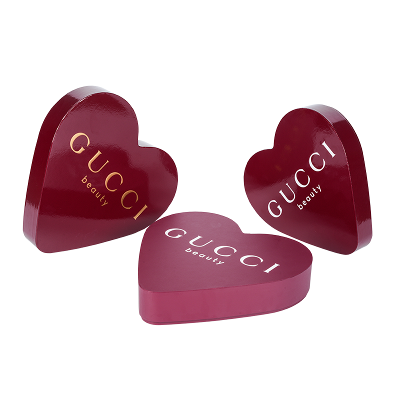 Hjerteformet topp- og bunnlokk for kosmetisk emballasje