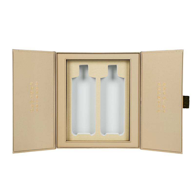 Stiv dobbeldørs spiseolje gaveeske