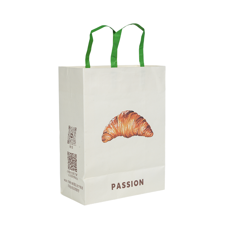 Vanntett håndtak kraft/hvit papp kakebærepose