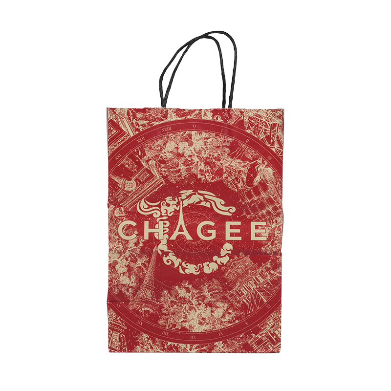 Varmstemplende preget hvit papppapirpose for parfymeemballasje