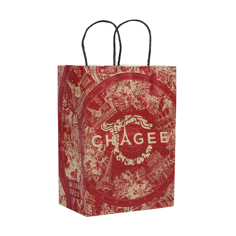 Varmstemplende preget hvit papppapirpose for parfymeemballasje