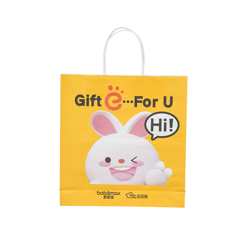 Klæremballasje horisontal håndholdt fortykket hvit papppose